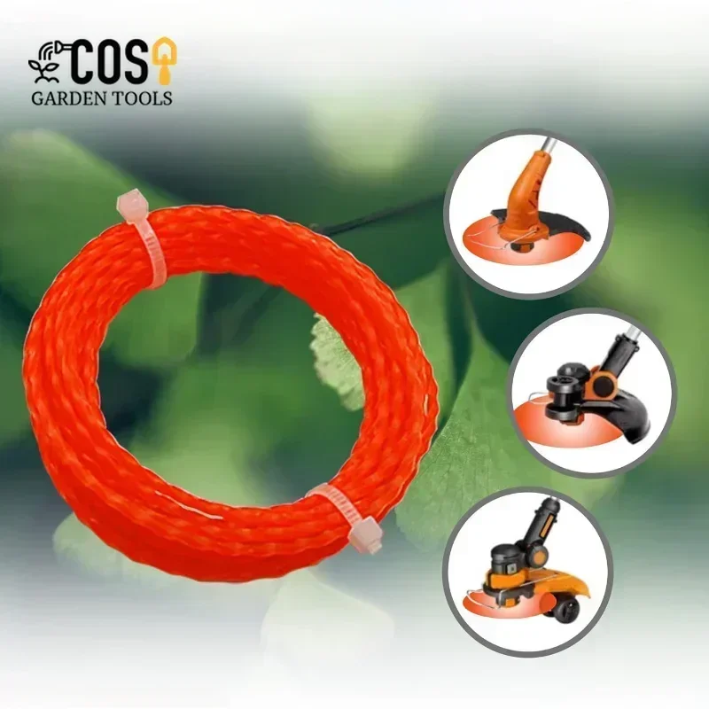 COSY 15m~116m Corda per tagliaerba in nylon da taglio 1.6mm~4.0mm Linea per decespugliatore Linea per decespugliatore in nylon ad alta efficienza
