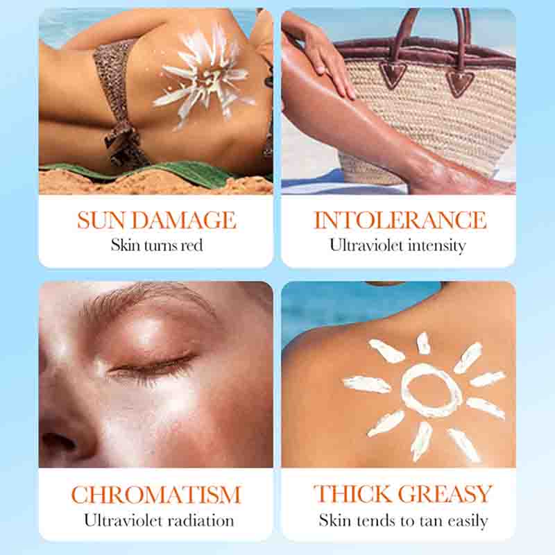 SADOER Spf 50+ Protector solar para la cara Cuidado solar de la piel Tubo dual Multi efecto PA +++ Protector solar facial Bloqueador solar