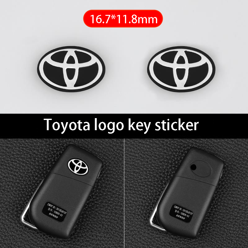 Pegatina para llave remota de coche, emblema de aluminio, decoración, calcomanía para Toyota Prado Auris Avensis Corolla Verso Sienna Yaris Prius Rav4 Aut