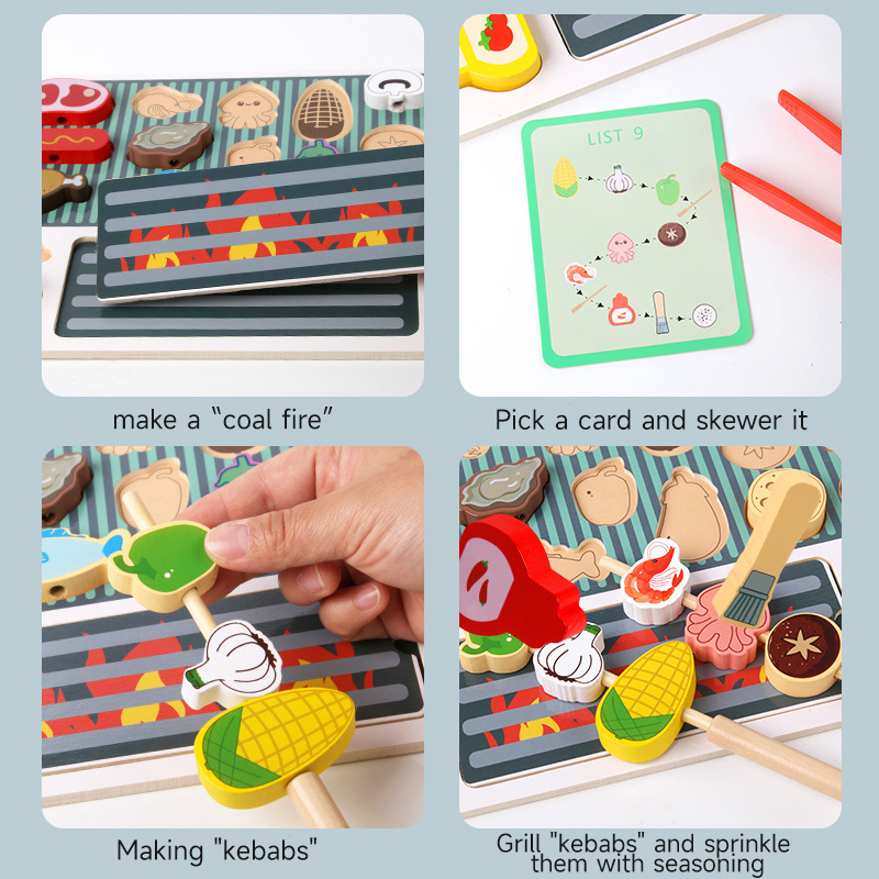 Ensemble de jouets en bois simulés pour enfants, nourriture de simulation, jouets de cuisine, interaction parent-enfant, jouets de maison de jeu