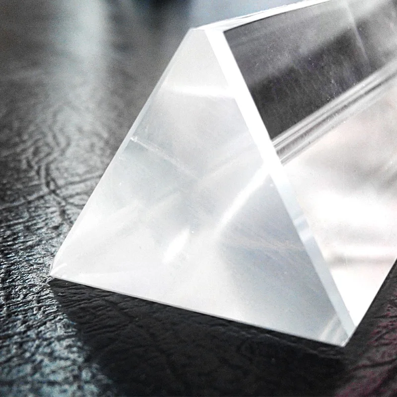 25x25x80mm Triangular Prism Optical Prisms Glass Physics Teaching Refracted Light Spectrum Rainbow