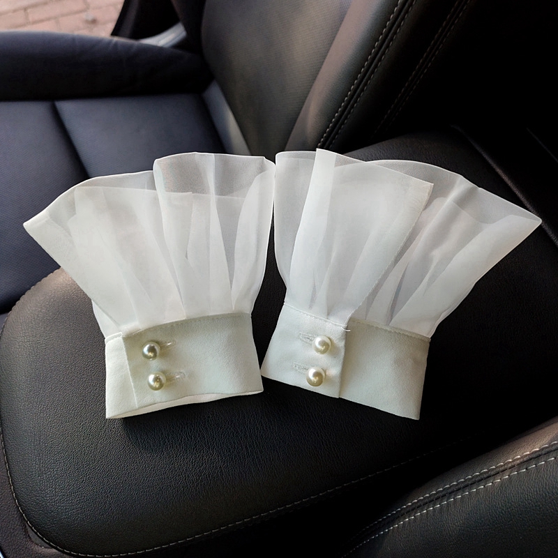 Женские искусственные манжеты, кружевные для свитера, черные свадебные манжеты с накладными рукавами, грелки принцессы на запястье, свитер, декоративные аксессуары для одежды