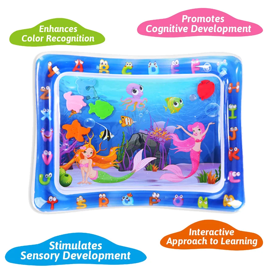1pc sereia inflável pvc jogando esteira do bebê jogar tapete de água almofada da criança crianças educação precoce atividade brinquedos esteira almofada presente