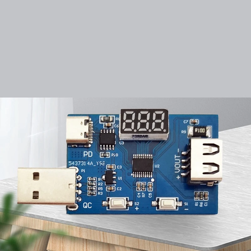 โมดูล PCB Decoy QC3.0 QC2.0 3.6-20V ปรับแรงดันไฟฟ้าได้มัลติฟังก์ชั่นทดสอบอุปกรณ์ชาร์จโทรศัพท์ในรถยนต์โมดูลสำหรับอายุ