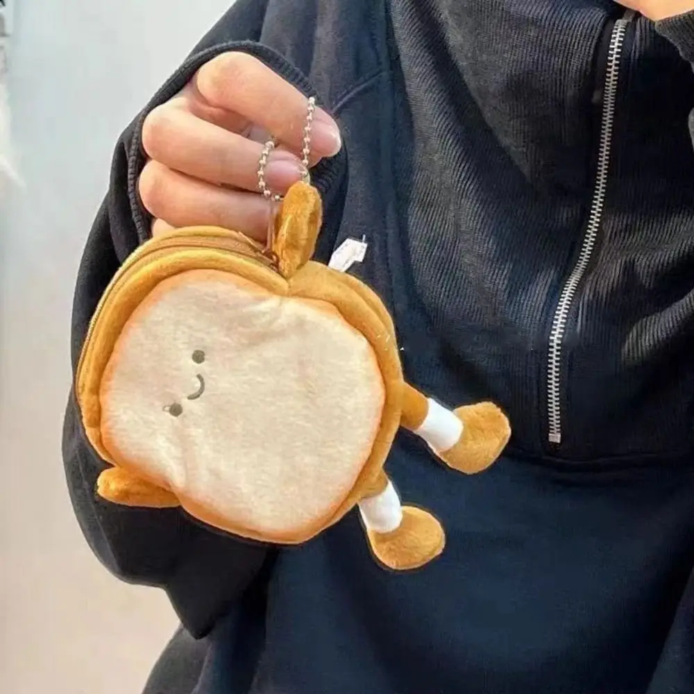 Cartoon Toastbrot Plüschtiere Kinder Münz geldbörse Kopfhörer tasche Münz schlüssel Tasche Puppen tasche Anhänger Geburtstag