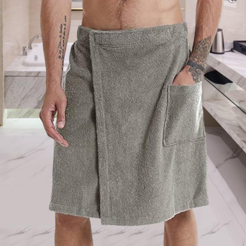Męski szlafrok Ręcznik kąpielowy Regulowana elastyczna talia Koszula nocna Kieszeń Sporty na świeżym powietrzu Pływanie Siłownia Spa Ręcznik Męski Homewear