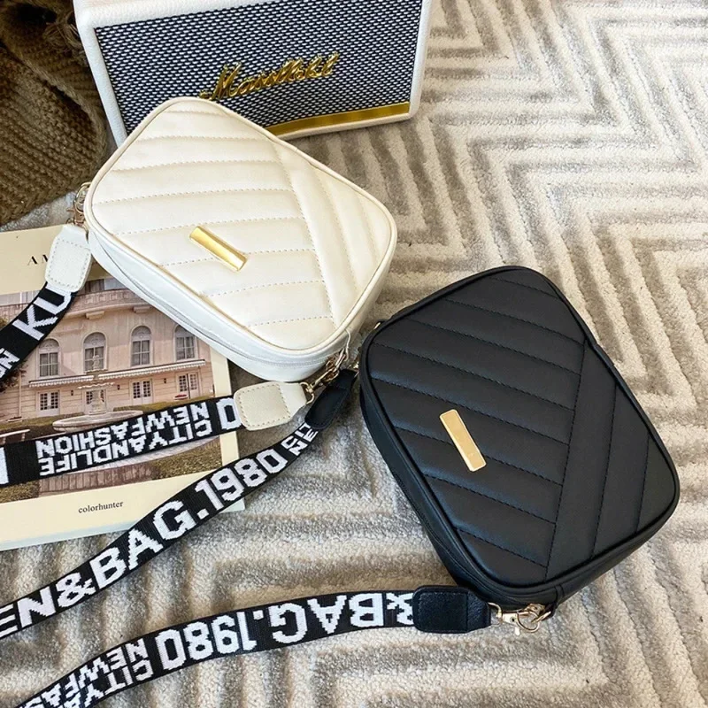 Borsa a tracolla casual per fotocamera con tracolla in PU da donna di alta qualità, borsa a tracolla per cellulare