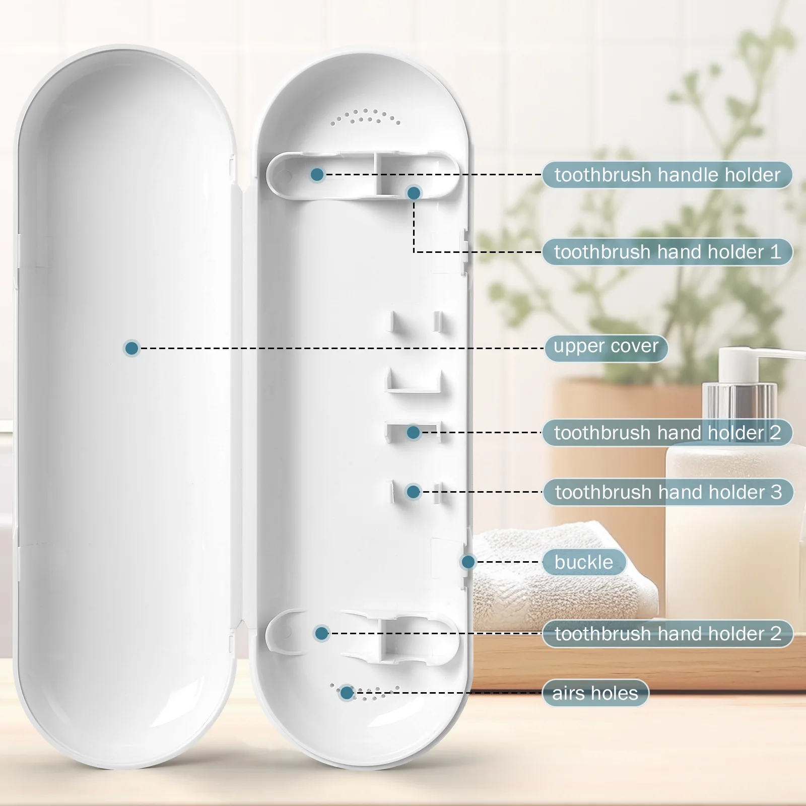 Oralb io 휴대용 방진 칫솔 상자와 호환되는 1PC 전동 칫솔 여행용 상자