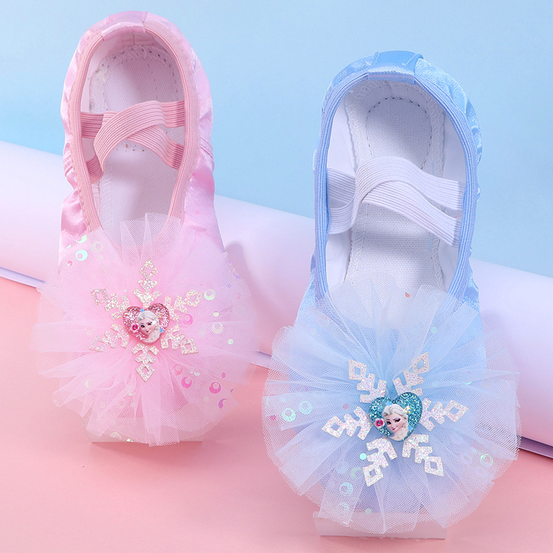 Sapatos de dança para crianças Mulheres Sola Macia Azul Rosa Sapato de Dança para Meninas Princesa Bebê Infantil Princesa Bailarina Shoes