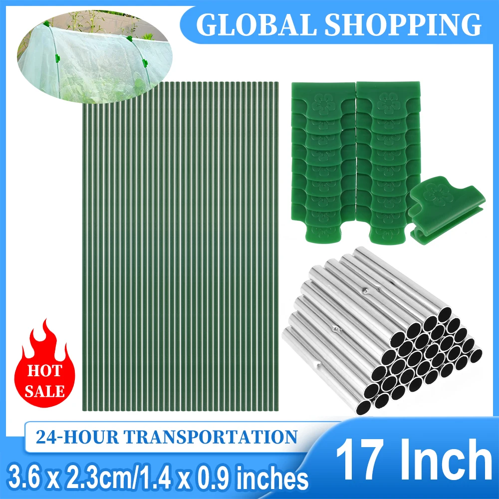 Greenhouse Hoops Set Gardening Folding Fiber Rod Set Greenhouse Seedling Arch Shed Bracket Garden Plant Hoop Grow Tunnel Support