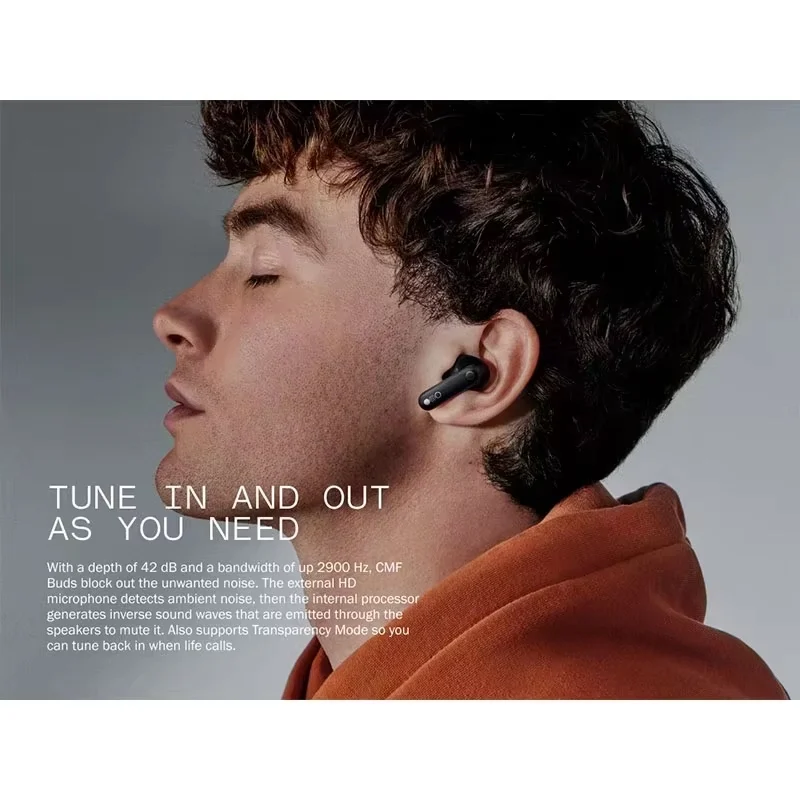 Global Verison CMF от Nothing Buds с активным шумоподавлением 42 дБ ANC и режимом прозрачности IP54 Bluetooth 5.3