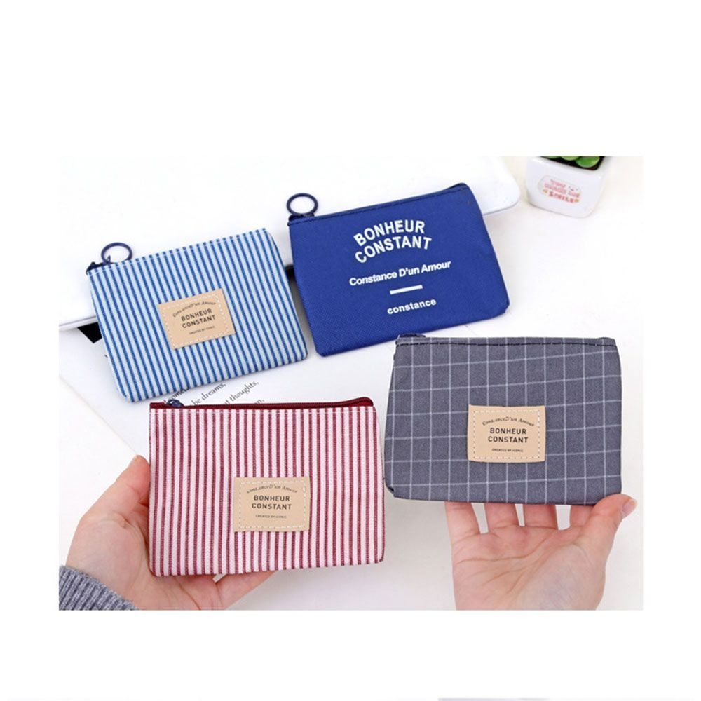 Bolsa de monedas de lona duradera, Mini bolsa de cosméticos, bolsa de almacenamiento de servilletas sanitarias, mujeres y niñas