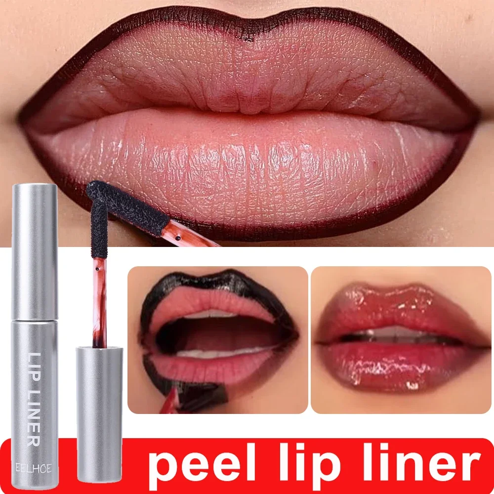 Delineador de labios resistente al agua, brillo de labios para tatuaje, resistente al agua, tinte de labios mate de larga duración, contorno marrón, tinte de labios desgarro, cosmético