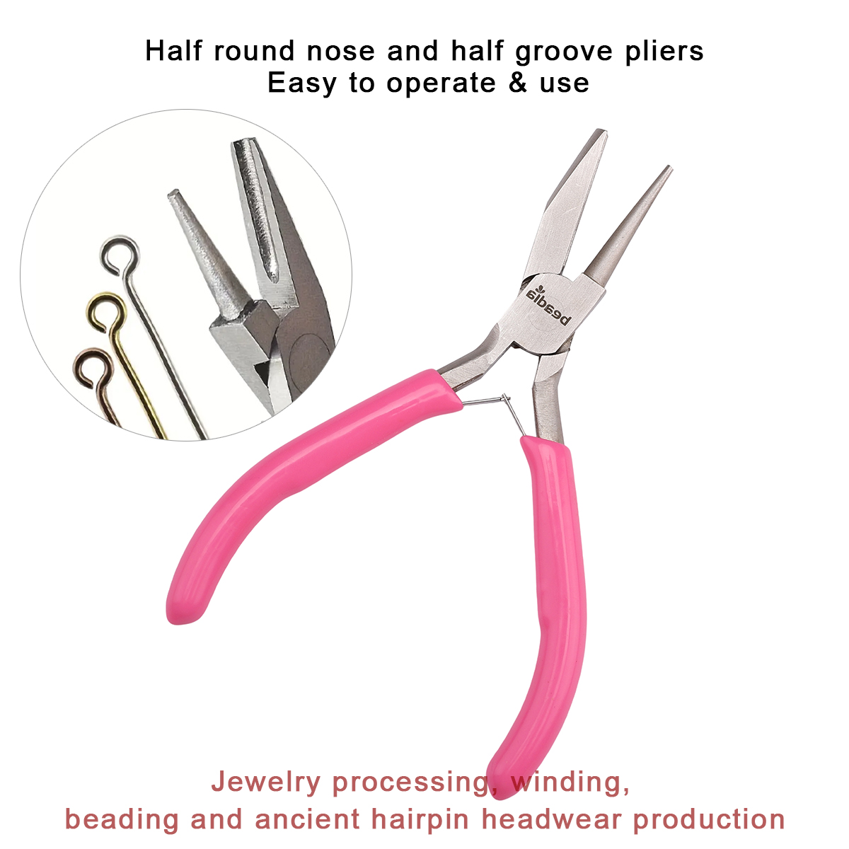 Pince concave ronde professionnelle, utilisée pour les bijoux, mini outils de boucle de fil de précision, outils manuels idéaux pour le bricolage, 4.72"