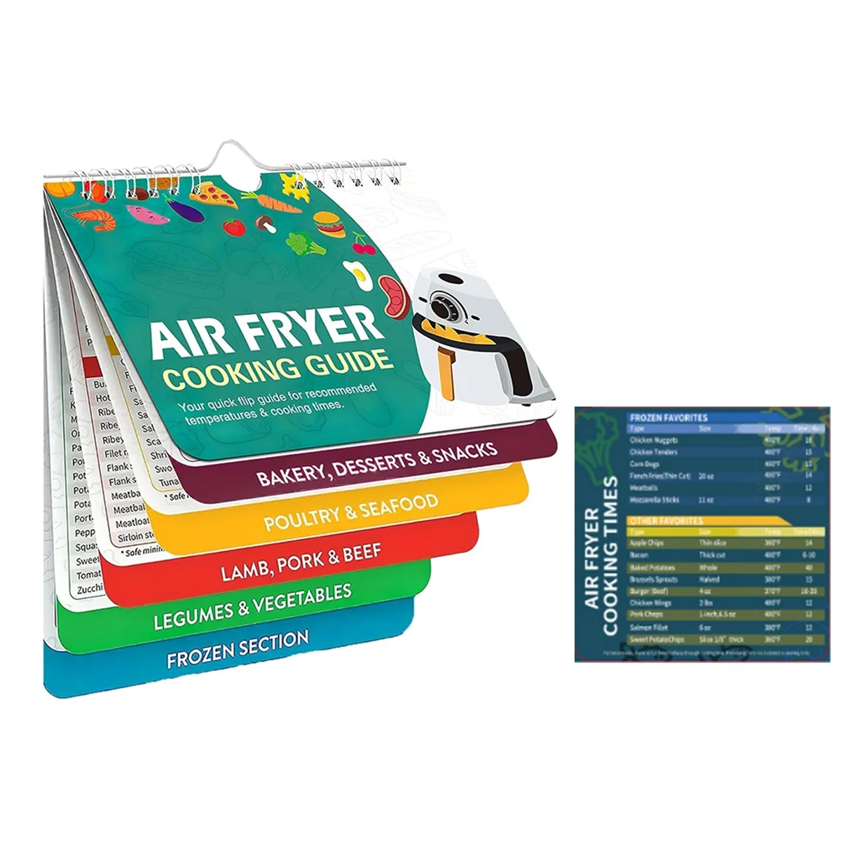 A72P Air Fryer Recipe Book,Air Fryer Cooking Guide,Magnetic Air Fryer Recipe Book Schedule,Air Fryer Recipes Accessories