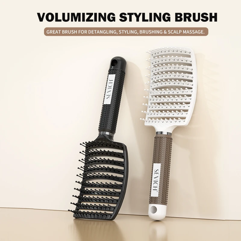 1Pcs Elastic Massage Comb Hollow Out Hair Brush Scalp Massage Combs Hair Styling Detangler Fast Blow Drying Detangling Tool