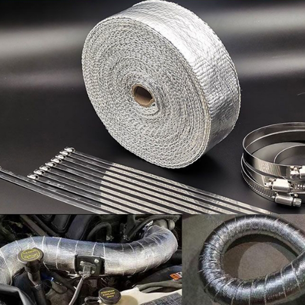 Aquecedor de estacionamento a ar diesel, tubo de escape de aço inoxidável, mangueira de ventilação de gás + luva de folha de alumínio com braçadeira de mangueira para aquecedor de carro