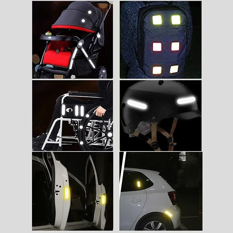 10 pçs à prova dwaterproof água noite anti-colisão remendo reflexivo multifuncional acessórios de carrinho de bebê adesivo de aviso de segurança