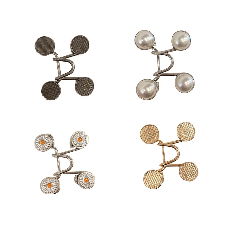 Frauen Rock Hose Jeans Einstellbare Taille Clip Metall Pins Kleidung Zubehör Nähen Brosche Set Straffen Taille Gürtel Schnalle Western