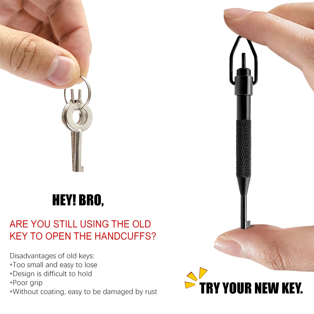 Llave giratoria redonda universal con llavero desmontable que se adapta a todos los puños de las series estándar Llave de puño duradera para profesionales de seguridad