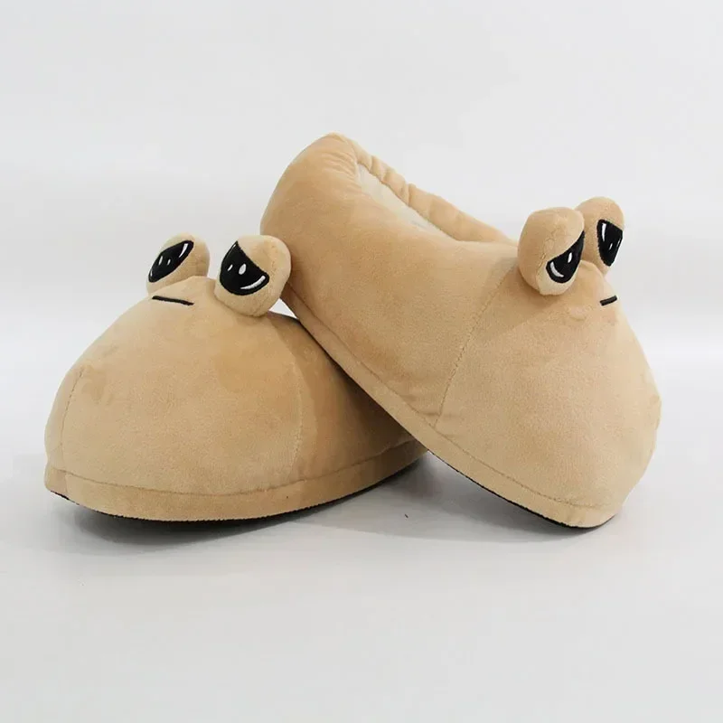 Pou การ์ตูนและอะนิเมะรองเท้าแตะ Plush Unisex นุ่มและสบายผู้หญิงผู้ชายรองเท้าแตะในร่ม