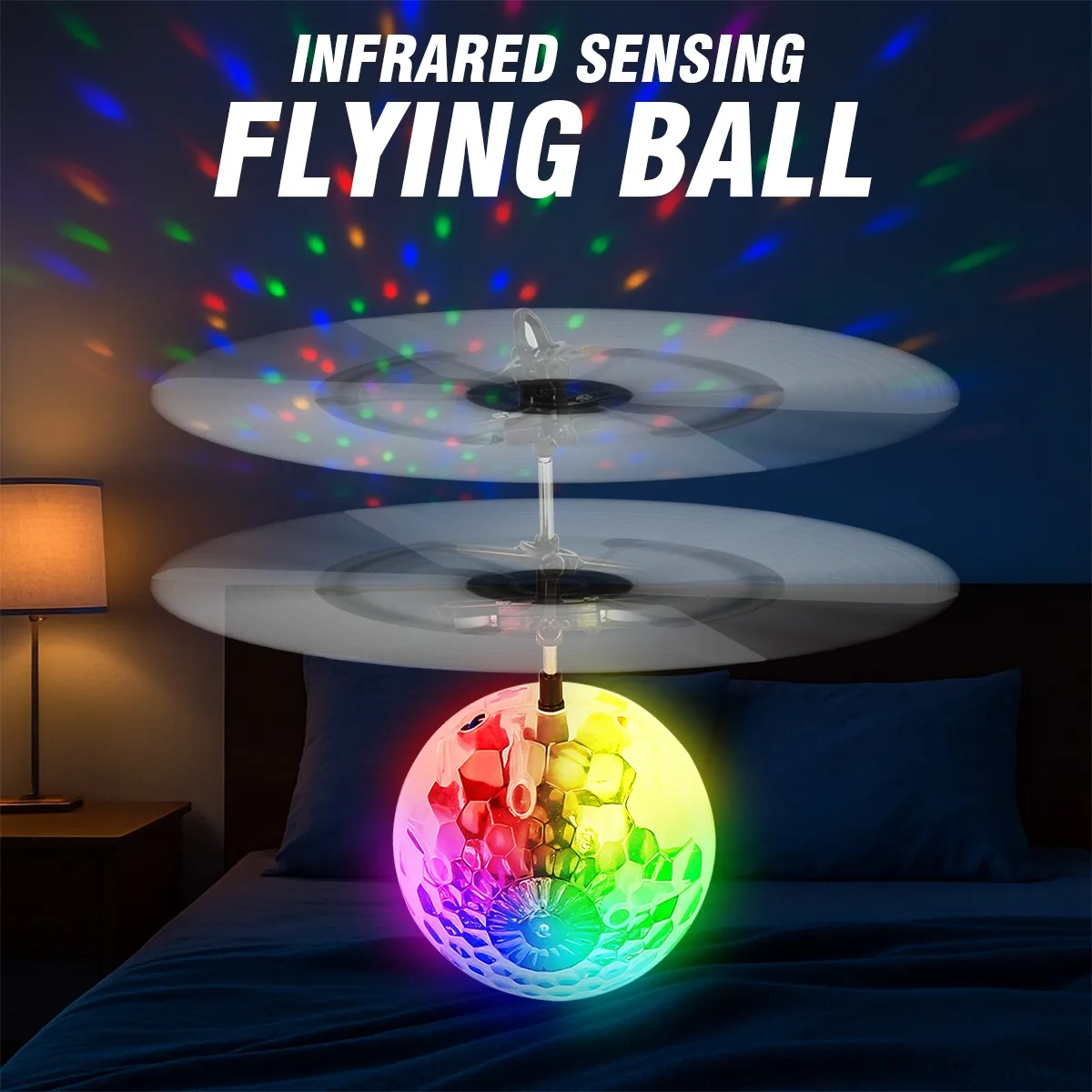 Bola de cristal com suspensão de luz led, indução infravermelha, controle de gestos rc, brinquedos brilhantes coloridos, presente exclusivo para crianças