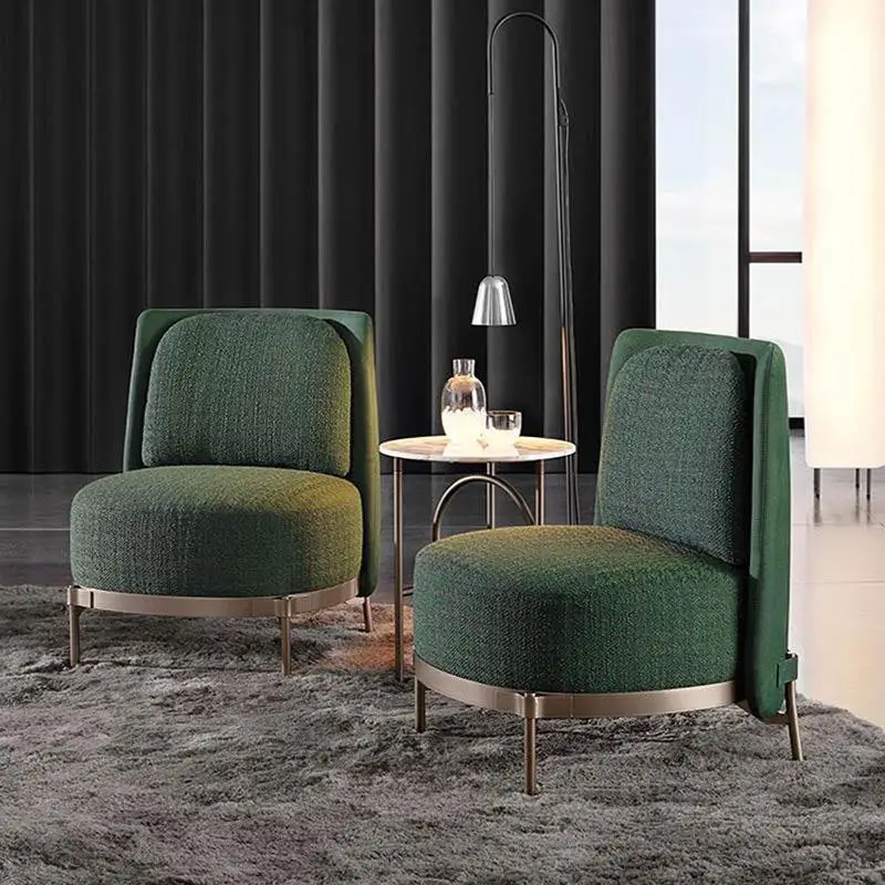 Italian style, minimalist, casual, living room, single, hotel, sales office, light luxury, designer, meeting guests, sofa stool