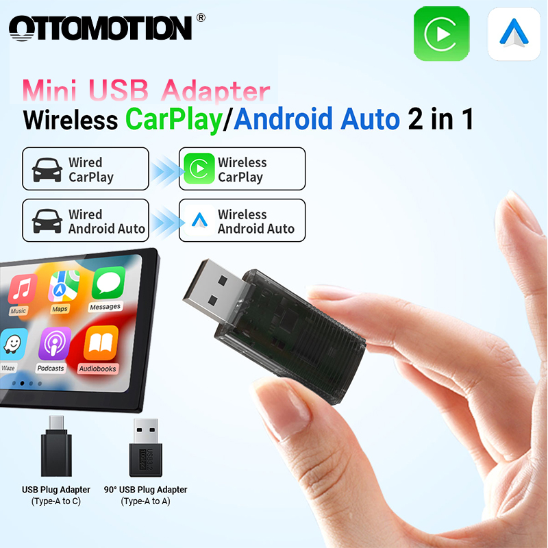 OTTOMOCIÓN inalámbrico CarPlay Android Auto adaptador inalámbrico Mini caja inteligente Plug And Play WiFi conexión rápida Universal para Toyota