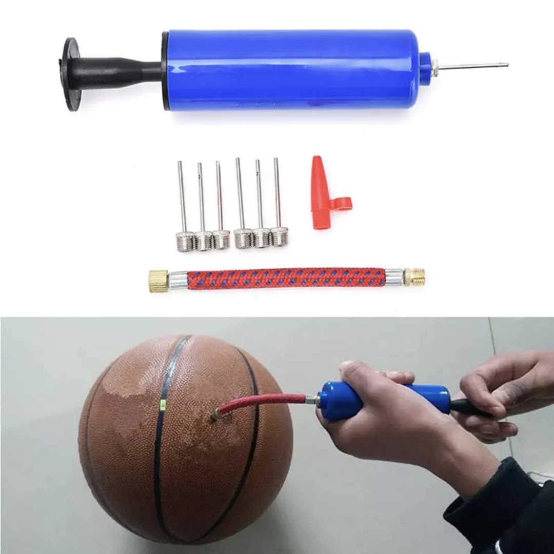 10pcs Ball Pump Set Hand Pump Inflator Portable Ball Inflating Pump Tools with Air Hose