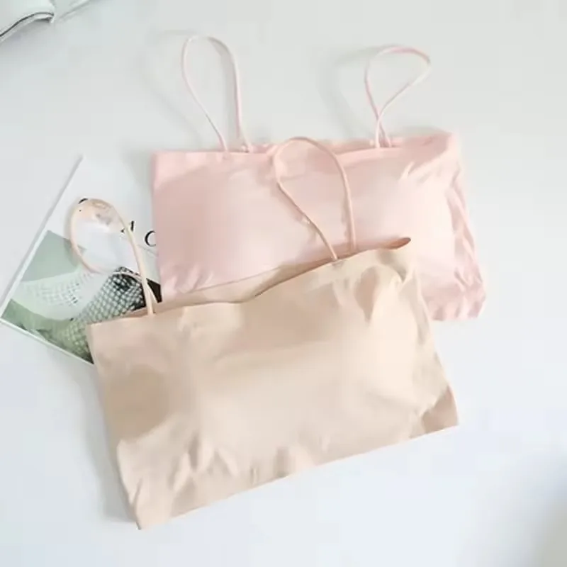 Naadloze tube-top hemdje-bh voor dames, gewatteerd draadloos crop-top ondergoed met schoonheidsrug, comfortabel en zacht