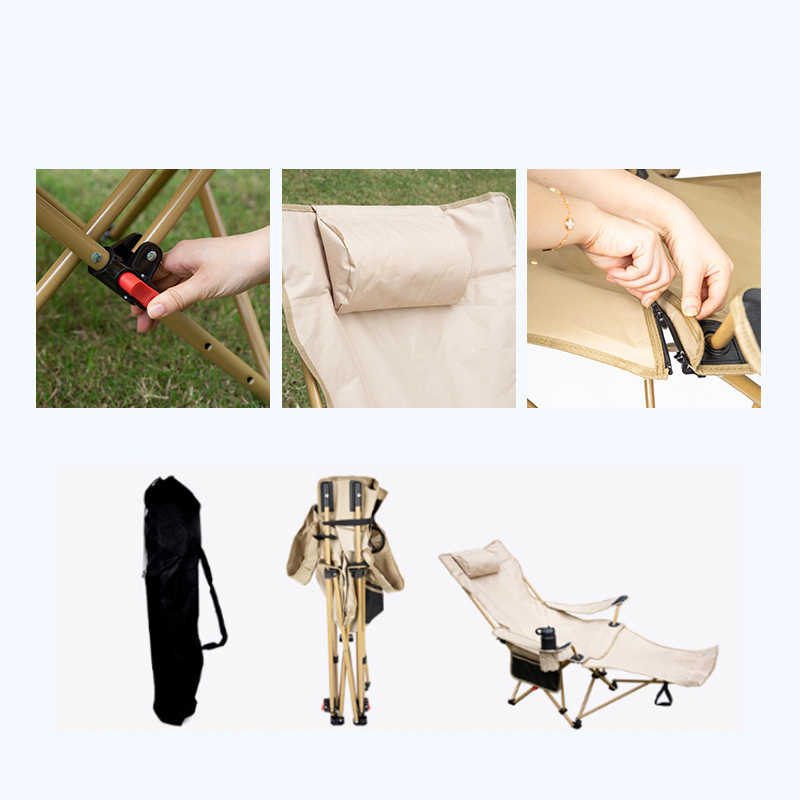 Silla plegable para acampar al aire libre, tumbonas portátiles con ángulo ajustable, tumbonas para la playa, jardín, terraza, sillón reclinable relajante