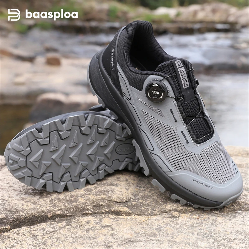 Baasploa Männer Wanderschuhe Outdoor Klettern Mesh Atmungsaktive Reise Wanderschuhe Männlichen Nicht-Rutsch Verschleiß Beständig Bequeme Sneaker