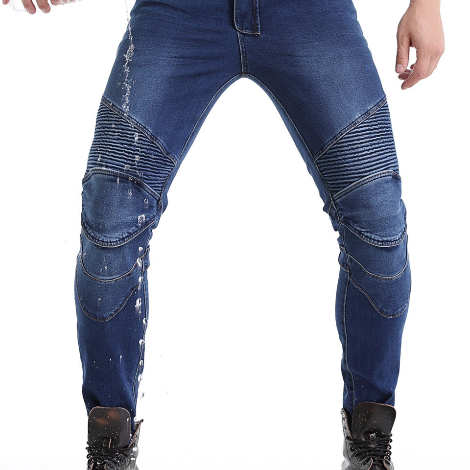 Pantalones vaqueros bordados para hombre, cinturón de Motocross, equipo de protección, opción de licencia de conducir