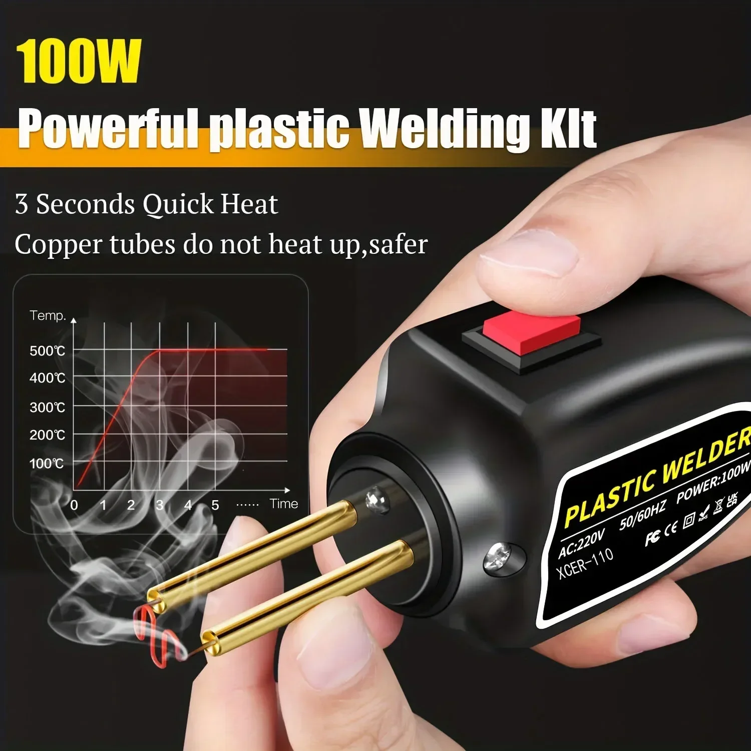 100W Plastic Welding Machine Plastic Welder Gun Hot Stapler Bumpers Repair Kit Soldering Iron For Car Bumper Repair Tools