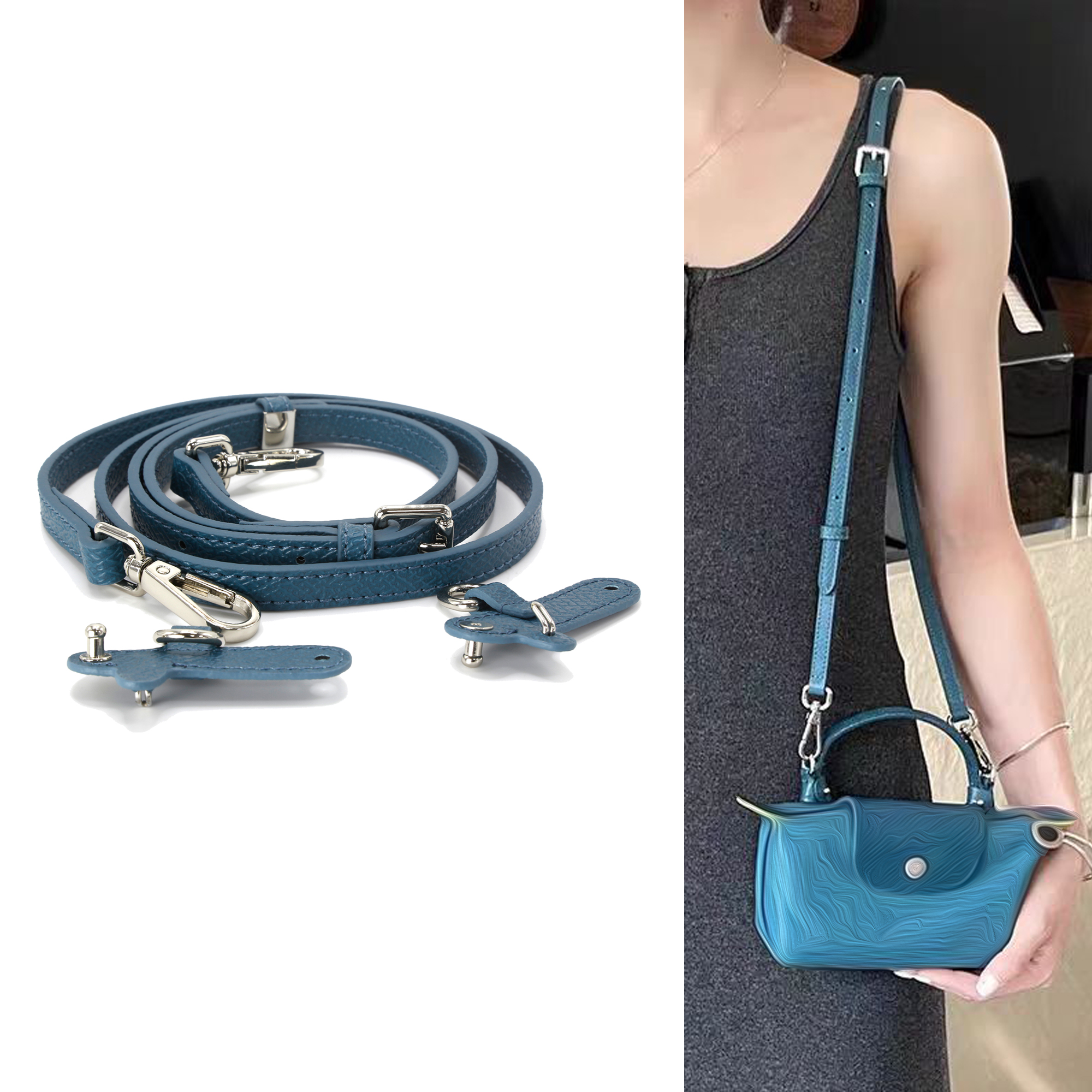 CITY Mini POUCH Bags Leather Shoulder Strap strap kit peacock color Straps