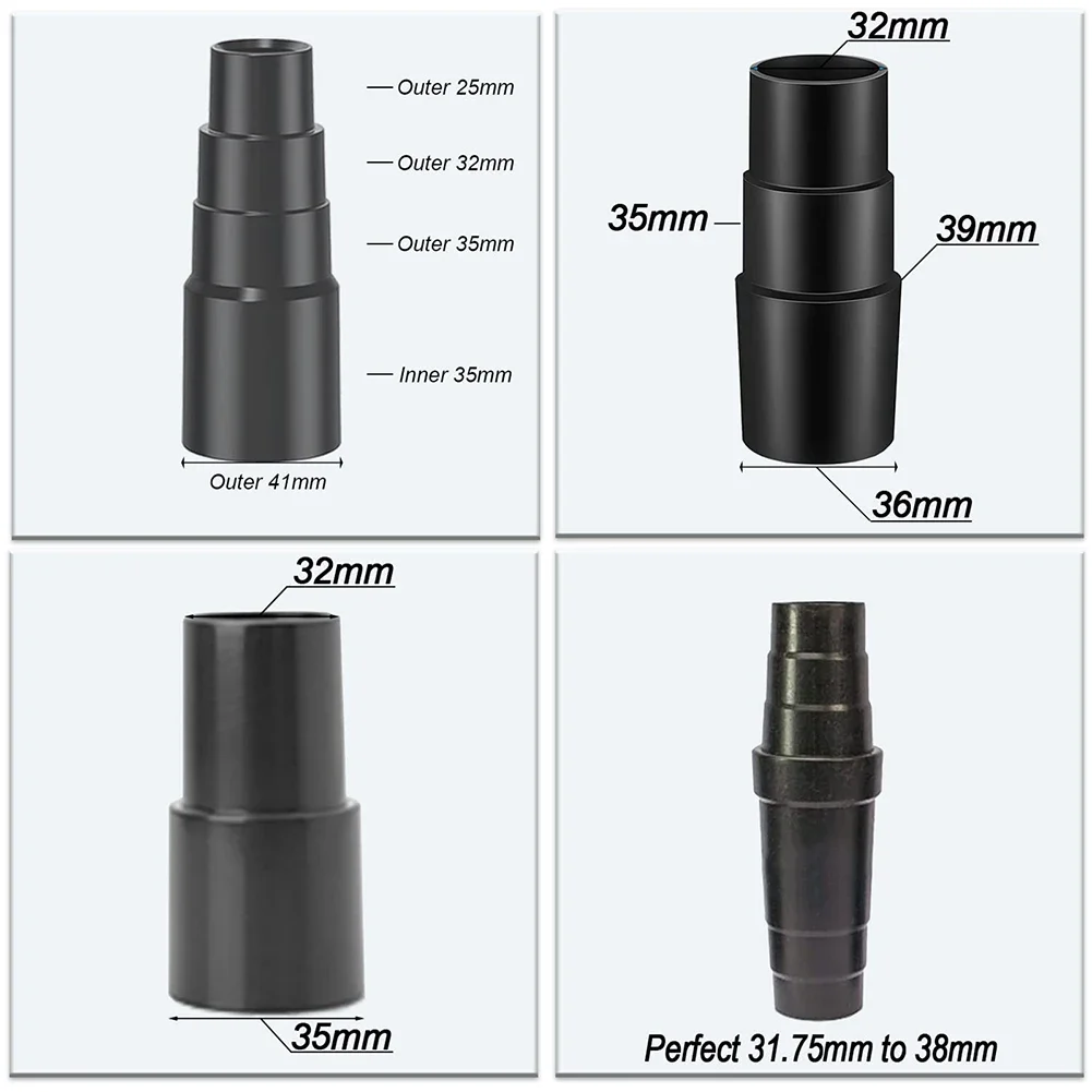 4-teiliges Vakuum-Aufsatz-Adapter-Set, Vakuumschlauch-Adapter für Vacext's Pool-Schlauch-Adapter, umwandelbar 1 1/2 Zoll auf 1 1/4 Zoll