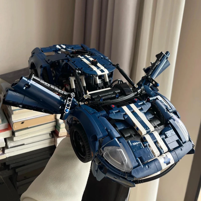 2023 기술 42154 포드 GT 스피드 럭셔리카 로고 빌딩 블록 모델, MOC 레이싱 차량 조립 장난감 벽돌, 어린이 성인 선물