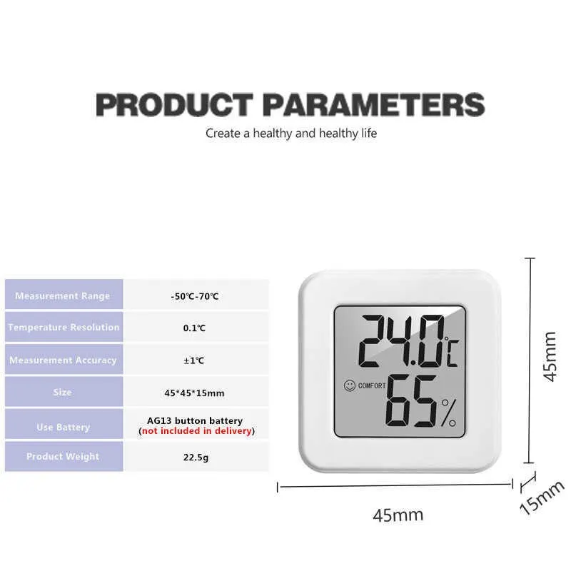Mini lcd digital thermometer hygrometer innen elektronische temperatur hygrometer sensor messer lächelnd gesicht anzeige