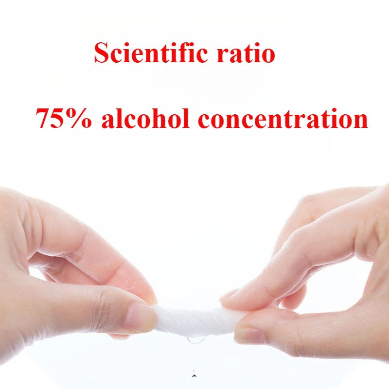 Papel de algodón para desinfección de alcohol al 75%, desinfección desechable, gafas para pantalla de teléfono móvil, limpieza de orificios para los oídos, desinfección alcoh
