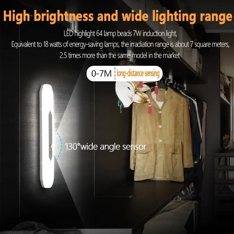 Xiaomi-luz nocturna Led con Sensor de movimiento, lámpara de pared con Detector recargable por Usb, batería de 2600mAh, atenuación continua para dormitorio