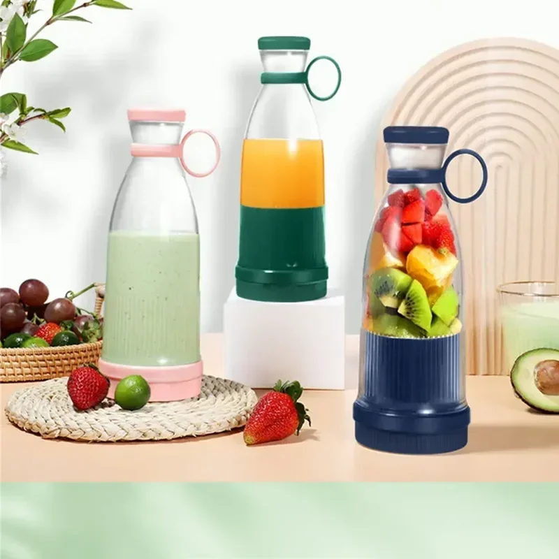 Mini Blender do Soków Przenośna Elektryczna Wyciskarka Butelka 6 Ostrzy Mikser do Koktajli Pomarańczy Cytryn USB Ładowanie Mikser do Owoców Świeża Wyciskarka