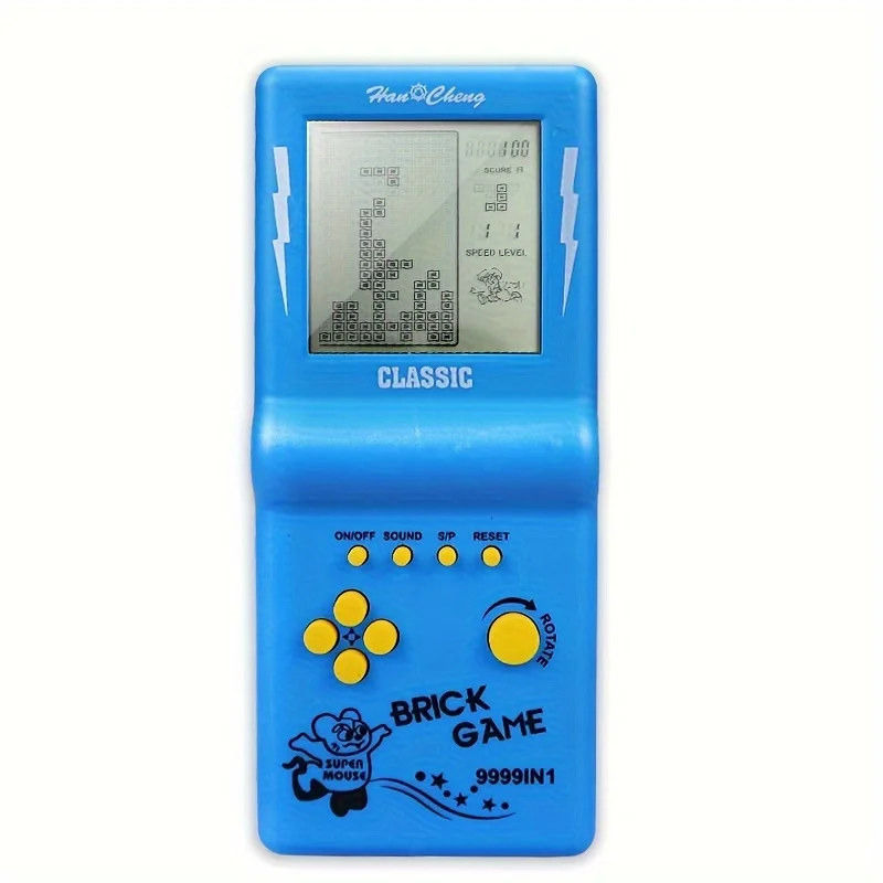 Vintage Brick Game Console Handheld Puzzle Games Nostalgic Retro Pocket Gaming Device Plastic Material Ideal for Teens and Adult