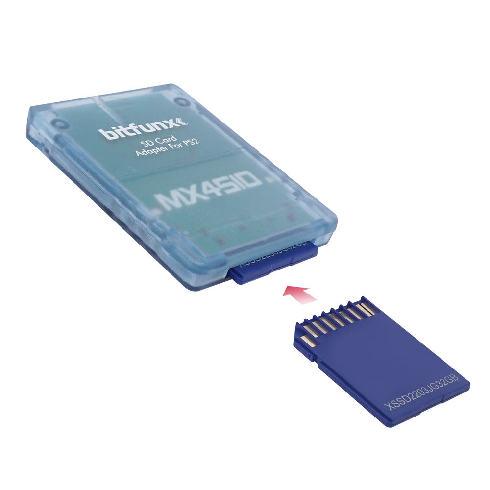 Bitfunx MX4SIO SIO2SD Adaptador de tarjeta Micro SD /TF SD para todos los consolas de juegos PS2 gordas y delgadas