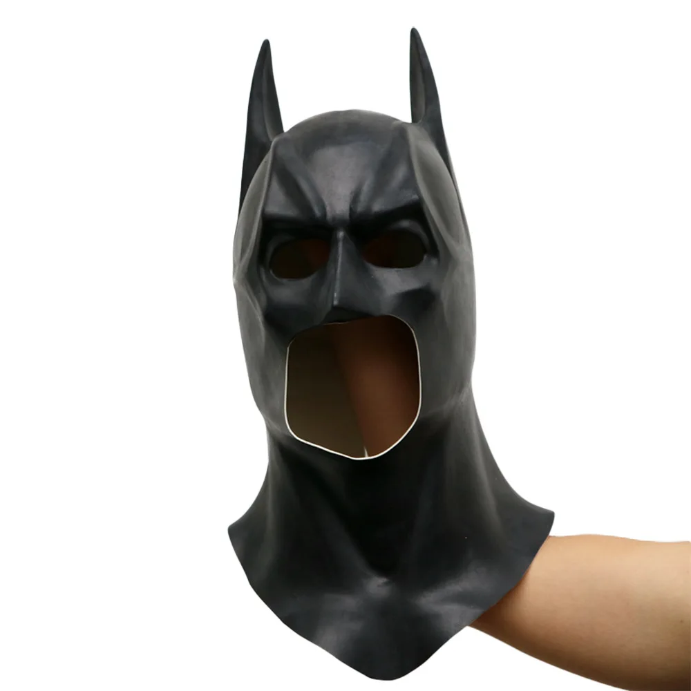 หน้ากากค้างคาวหมวก Latex วัสดุผู้ใหญ่ฮาโลวีนคอสเพลย์ Props Bruce Wayne หน้ากากเต็มหน้า Masquerade Camouflage Party เครื่องแต่งกาย