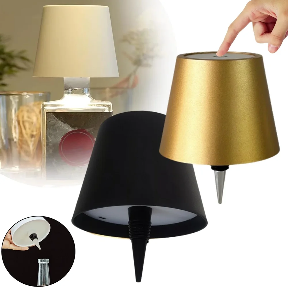 Lámpara LED creativa con Control táctil para botella de vino, jarrones, decoración, lámpara de mesa, luz nocturna ambiental recargable para Bar, Club, cafetería, Hotel y hogar