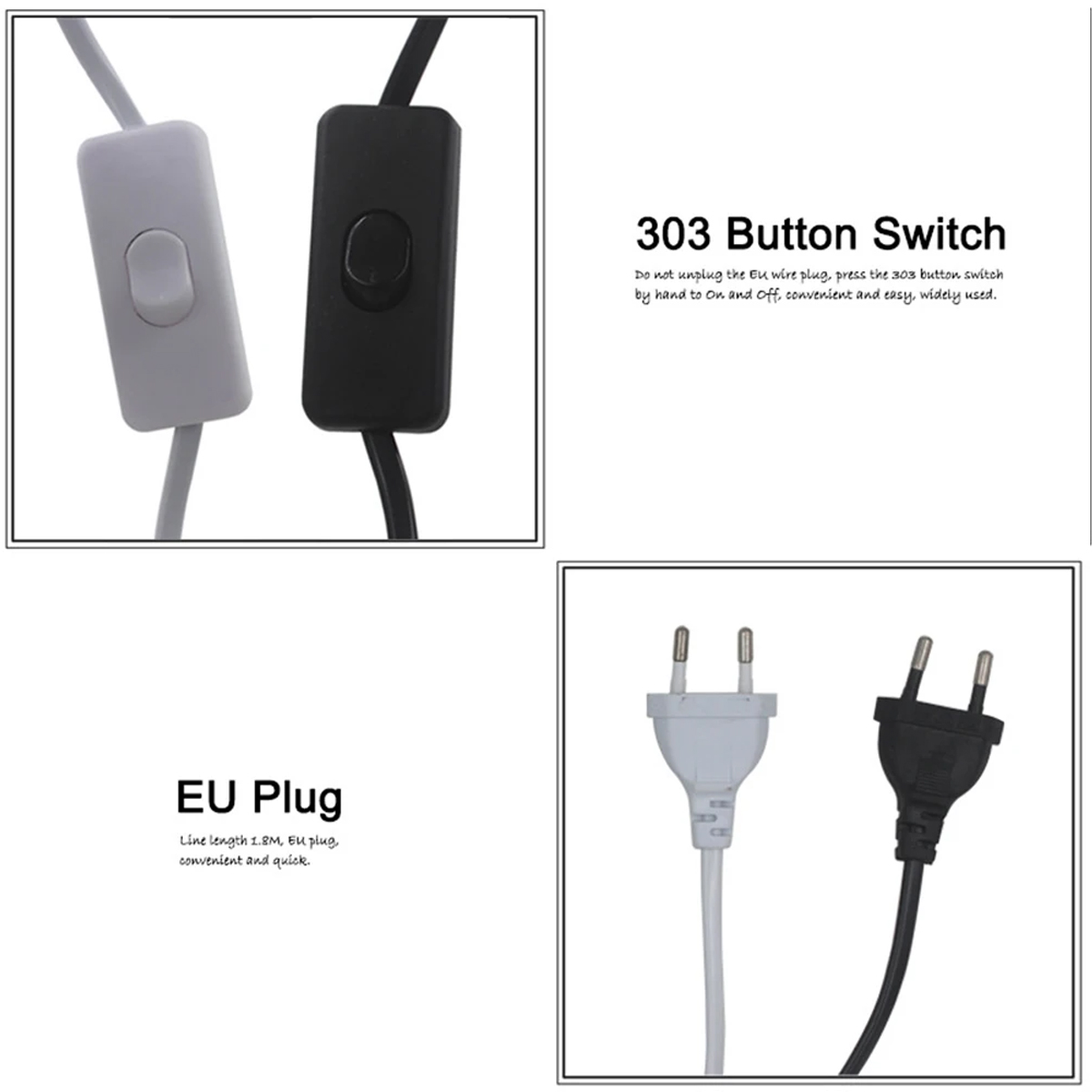 Cables de cable de alimentación con enchufe UE/EE. UU., 1,8 m, soporte de Base de lámpara de dientes completos E27 con cable de interruptor para lámpara colgante