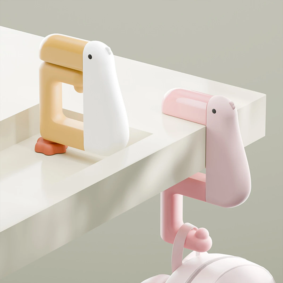 Suministros de oficina portátiles, gancho de pato para pensamiento, decoración colgante, mesa, cartera interesante, gancho para bolso, soporte para colgar en la pared, bolso sin palabras