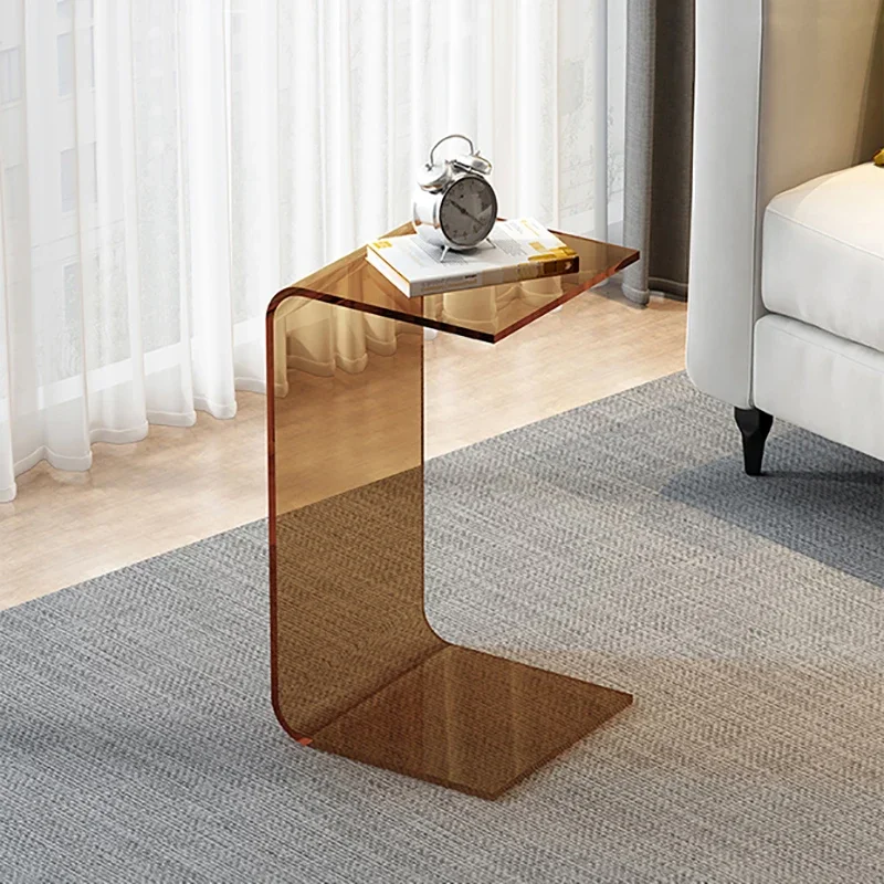 Mesas de centro acrílicas sofá pequena mesa lateral moderna quarto cabeceira piaochuang mesa de chá mesas de armazenamento móveis nórdicos