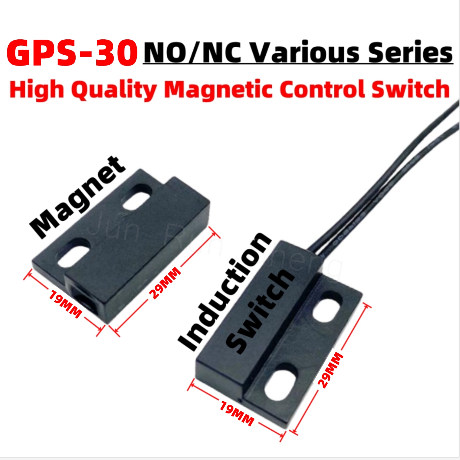 Interruptor de palheta de controle magnético GPS-30 normalmente aberto normalmente fechado NO/NC 3 linhas 19*29MM Sensor de indução de proximidade de mola magnética