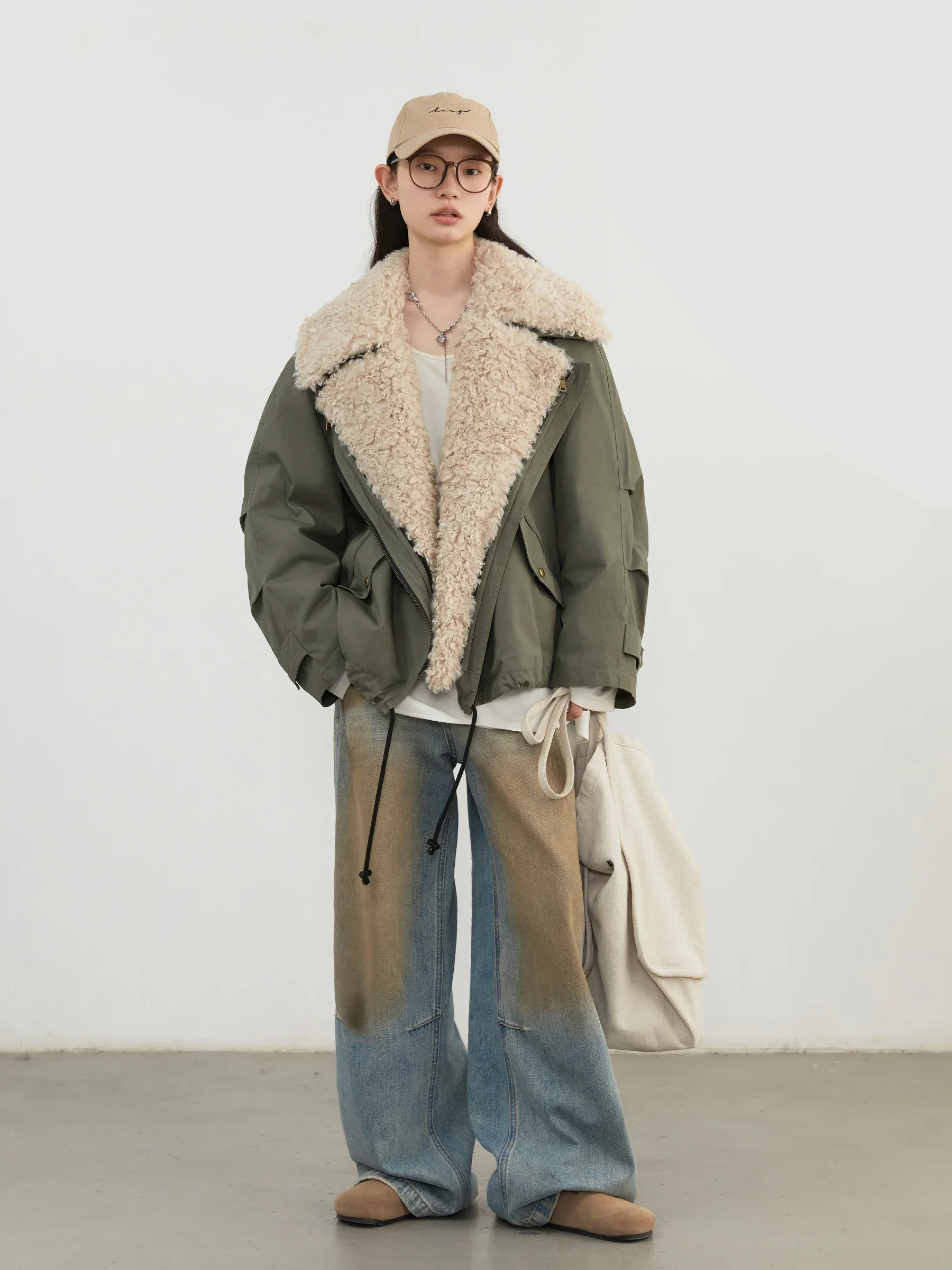 CHIC VEN-abrigos para mujer, ropa de calle holgada e informal, Chaqueta de algodón Retro para motocicleta, abrigo grueso y cálido para mujer, Otoño e Invierno 2024